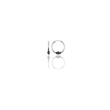 Söğütlü Silver Gümüş 12 mm Mini İşlemeli Halka Küpe