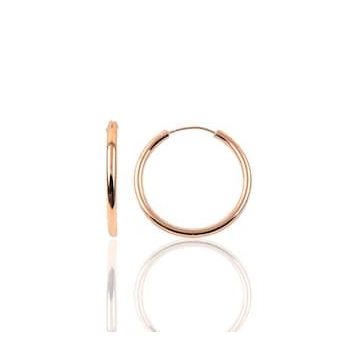 Söğütlü Silver Gümüş 36 mm Rose Kalın Halka Küpe