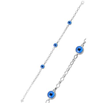 Söğütlü Silver Gümüş 7,5 mm Büyüklüğünde Çift Taraflı Cam Göz Bileklik