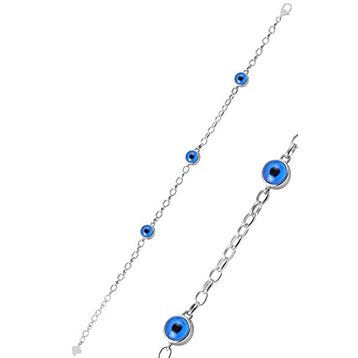 Söğütlü Silver Gümüş 7,5 mm Büyüklüğünde Çift Taraflı Cam Göz Bileklik