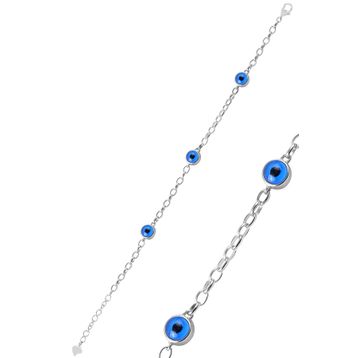 Söğütlü Silver Gümüş 7,5 mm Büyüklüğünde Çift Taraflı Cam Göz Bileklik
