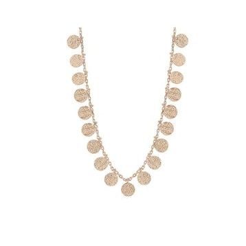 Söğütlü Silver Gümüş Altın Yaldızlı Dövme Modeli Pullu Kolye