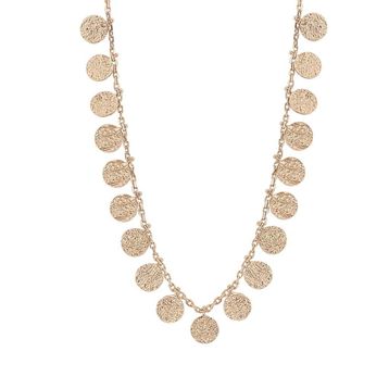 Söğütlü Silver Gümüş Altın Yaldızlı Dövme Modeli Pullu Kolye