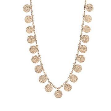 Söğütlü Silver Gümüş Altın Yaldızlı Dövme Modeli Pullu Kolye