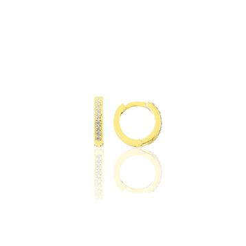 Söğütlü Silver Gümüş Altın Yaldızlı Zirkon Taşlı 11 mm Halka Tragus Piercing Helix Kıkırdak