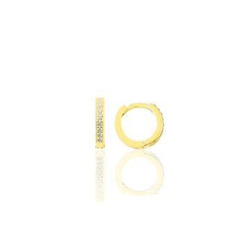 Söğütlü Silver Gümüş Altın Yaldızlı Zirkon Taşlı 11 mm Halka Tragus Piercing Helix Kıkırdak