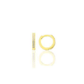 Söğütlü Silver Gümüş Altın Yaldızlı Zirkon Taşlı 11 mm Halka Tragus Piercing Helix Kıkırdak