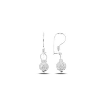 Söğütlü Silver Gümüş Beyaz Kazaziye Top Küpe