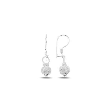 Söğütlü Silver Gümüş Beyaz Kazaziye Top Küpe