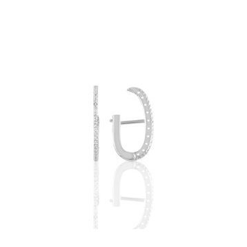Söğütlü Silver Gümüş Rodyumlu Zirkon Taşlı Style J Modeli Küpe