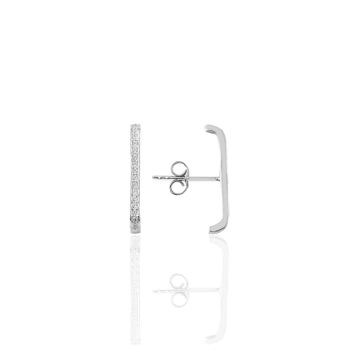 Söğütlü Silver Gümüş Rodyumlu Zirkon Taşlı Style J Modeli Küpe