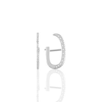 Söğütlü Silver Gümüş Rodyumlu Zirkon Taşlı Style J Modeli Küpe