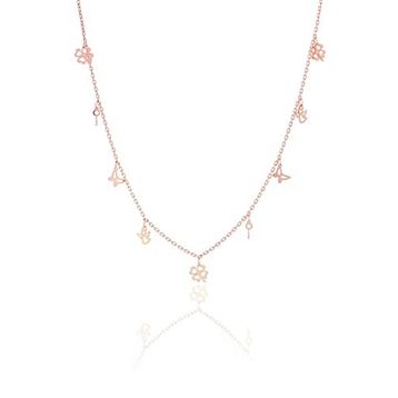 Söğütlü Silver Gümüş Rose Kısmet Şans Kolyesi