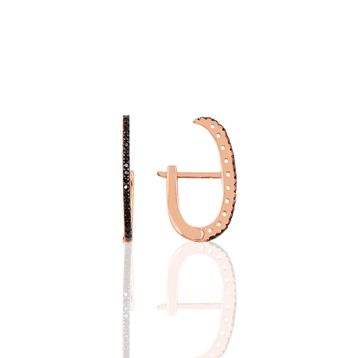 Söğütlü Silver Gümüş Rose Onix Taşlı Style J Küpe