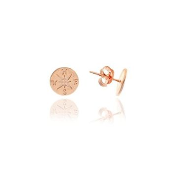 Söğütlü Silver Gümüş Rose Pusula Küpe