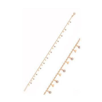 Söğütlü Silver Gümüş Rose Zirkon Taşlı Üçgen Pullu Halhal