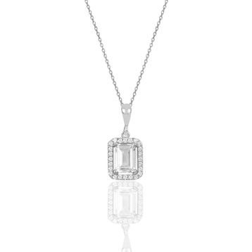 Söğütlü Silver SGTL10058RODAJ Baget Taşlı Gümüş Kolye