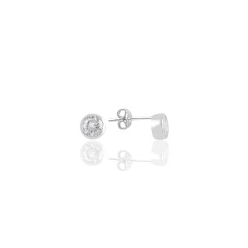 Söğütlü Silver SGTL10070 Rodyumlu Zirkon Taşlı Pırlanta Montürlü Gümüş Küpe