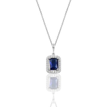 Söğütlü Silver SGTL10125SAFİR Gümüş Kolye