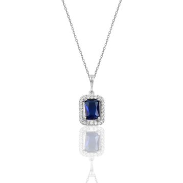Söğütlü Silver SGTL10125SAFİR Gümüş Kolye