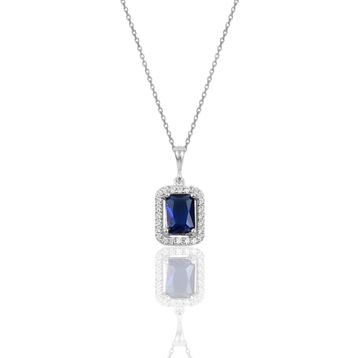 Söğütlü Silver SGTL10125SAFİR Gümüş Kolye
