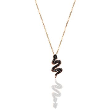 Söğütlü Silver SGTL10376 Gümüş Zirkon Taşlı Yılan Kolye