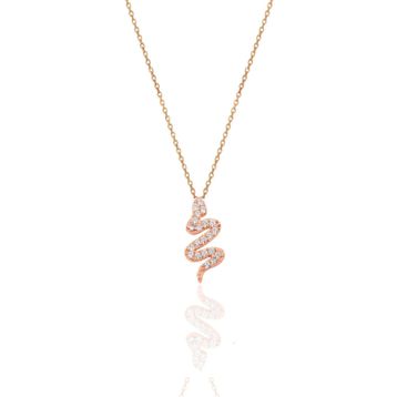 Söğütlü Silver SGTL10376 Gümüş Zirkon Taşlı Yılan Kolye