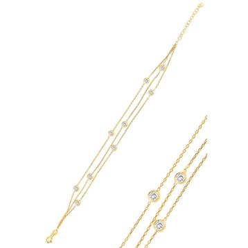 Söğütlü Silver SGTL10519GOLD Gümüş Bileklik