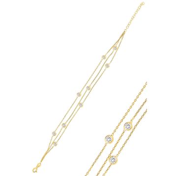 Söğütlü Silver SGTL10519GOLD Gümüş Bileklik