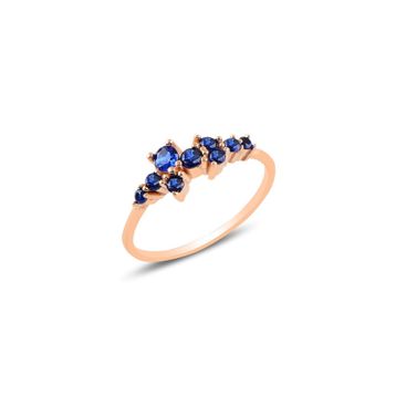Söğütlü Silver SGTL10616 Gümüş Rose Safir Taşlı Lady Gümüş Yüzük