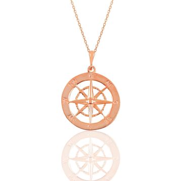 Söğütlü Silver SGTL10910 Gümüş Rose Pusula Kolye