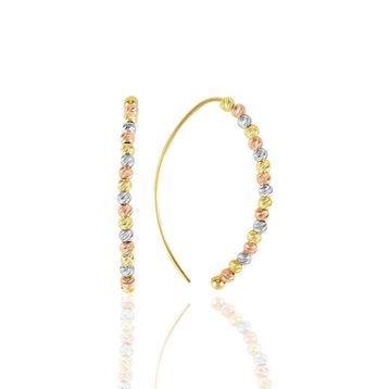 Söğütlü Silver SGTL11363 Gümüş Altın Yaldızlı, Rodaj Ve Rose Renkli Dorissa Dorica Tasarım Küpe