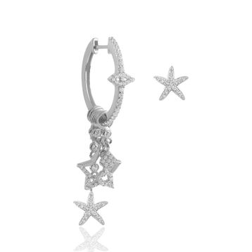 Söğütlü Silver SGTL11440 Gümüş Rodyumlu Zirkon Taşlı Deniz Yıldızı Üçlü Set