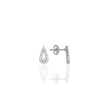 Söğütlü Silver SGTL11616KUPE Gümüş Rodyumlu Zirkon Taşlı Damla Küpe.