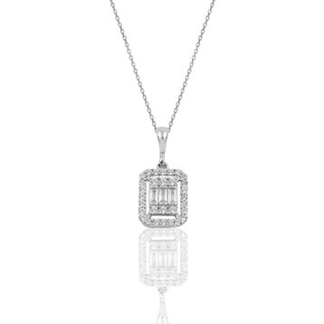 Söğütlü Silver SGTL11619BAGET Gümüş Rodyumlu Baget Kesim Zirkon Taşlı Kolye