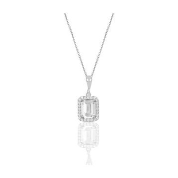 Söğütlü Silver SGTL11619BAGET Gümüş Rodyumlu Baget Kesim Zirkon Taşlı Kolye