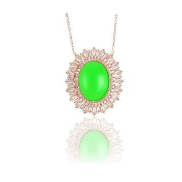 Söğütlü Silver SGTL11619BAGET Gümüş Rodyumlu Baget Kesim Zirkon Taşlı Kolye