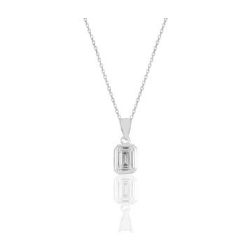 Söğütlü Silver SGTL11619BAGET Gümüş Rodyumlu Baget Kesim Zirkon Taşlı Kolye