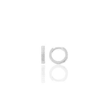 Söğütlü Silver SGTL11736 Rodyumlu Zirkon Taşlı 9 mm Tragus Piercing Helix Kıkırdak Gümüş Küpe