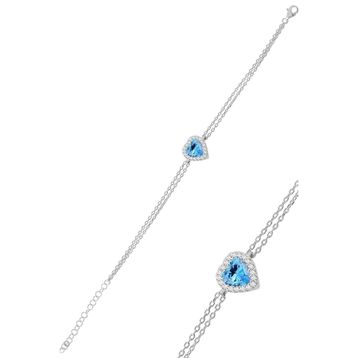 Söğütlü Silver SGTL11751MAVI Gümüş Bileklik