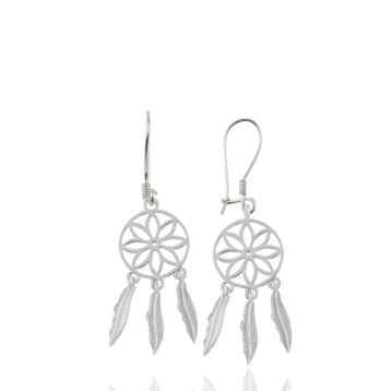 Söğütlü Silver SGTL12215 Altın Yaldızlı Düş Kapanı Gümüş Küpe