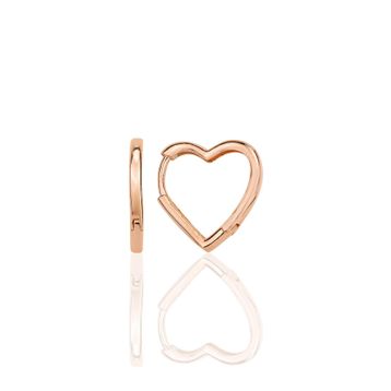Söğütlü Silver SGTL12283 Rose 16 mm Altın Yaldızlı Kalp Gümüş Küpe