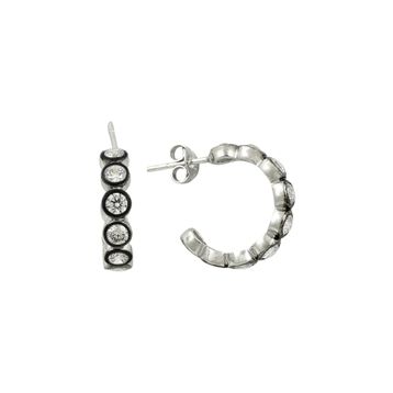 Söğütlü Silver SGTL1875 925 Ayar Gümüş Zirkon Taşlı Rodyumlu Halka Kadın Küpe