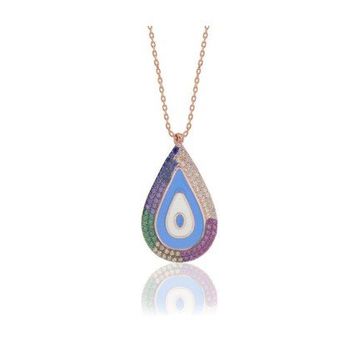 Söğütlü Silver SGTL3563 Damlalı Mineli Göz Kolye