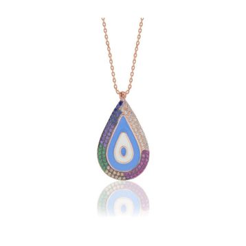 Söğütlü Silver SGTL3563 Damlalı Mineli Göz Kolye