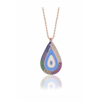 Söğütlü Silver SGTL3563 Damlalı Mineli Göz Kolye