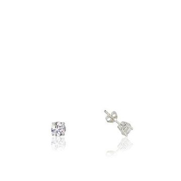 Söğütlü Silver SGTL4074 925 Ayar Gümüş Mini Tek Taş Küpe