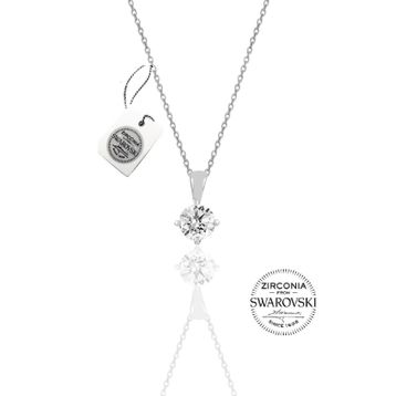 Söğütlü Silver SGTL4513 Swarovski Tek Taş Kadın Gümüş Kolye