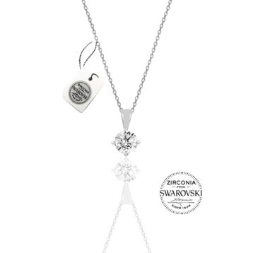 Söğütlü Silver SGTL4513 Swarovski Tek Taş Kadın Gümüş Kolye