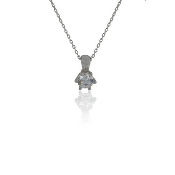 Söğütlü Silver SGTL4513 Swarovski Tek Taş Kadın Gümüş Kolye